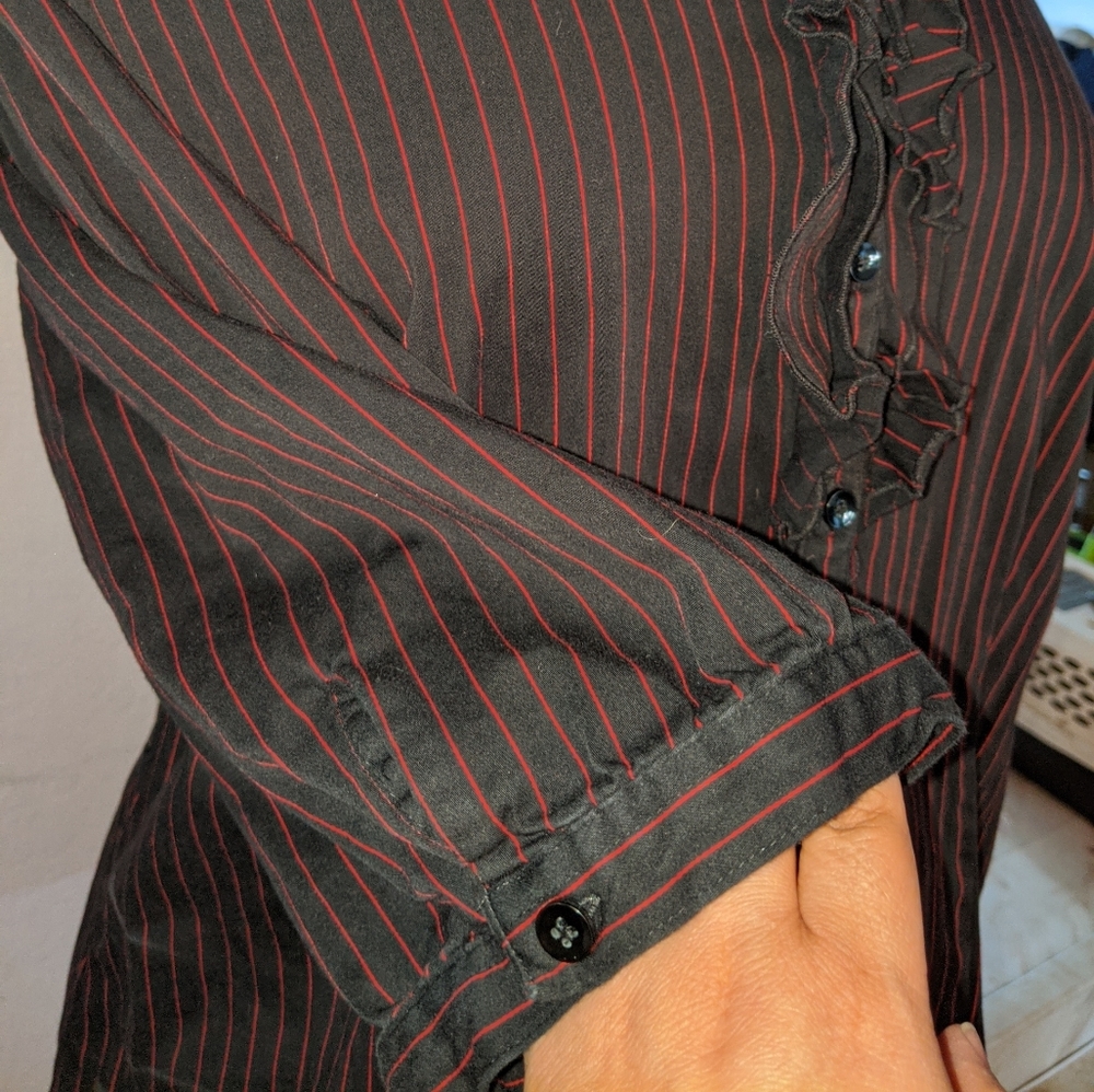 Lane Bryant Ruffle Button up Blouse - Picture 4 of 5